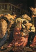 TINTORETTO, Jacopo The Birth of John the Baptist, detail ar china oil painting artist